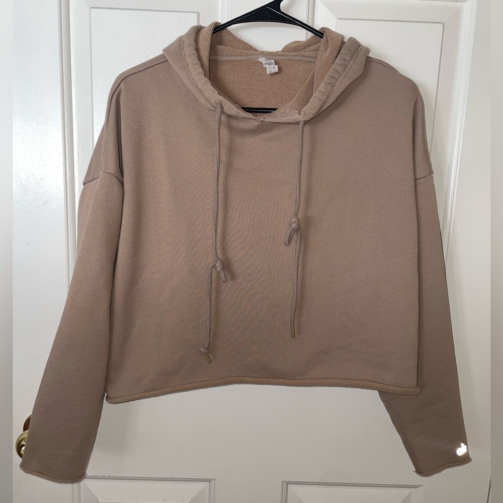 ALO Yoga Beige Cropped Hoodie
